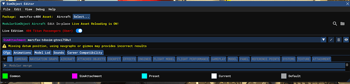 simobject editor with common folder