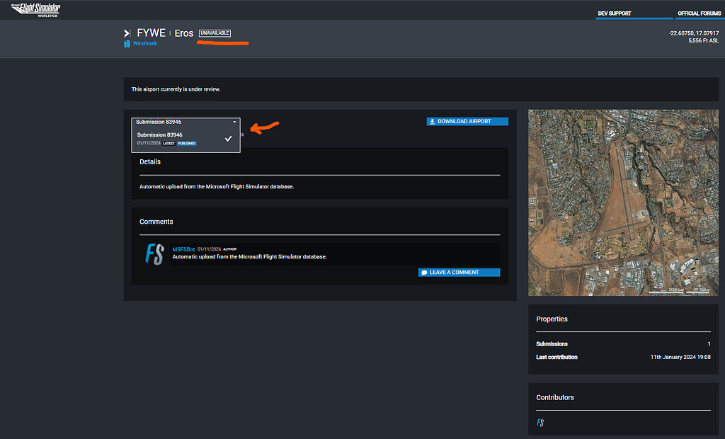 Eros Airport (FYWE) - why unavailable? - Discussions - MSFS DevSupport