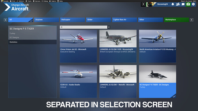 01 SEPARATED IN SELECTION SCREEN
