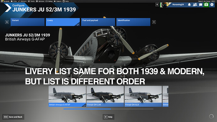 04 LIVERY LIST SAME FOR BOTH 1939 & MODERN, BUT LIST IS DIFFERENT