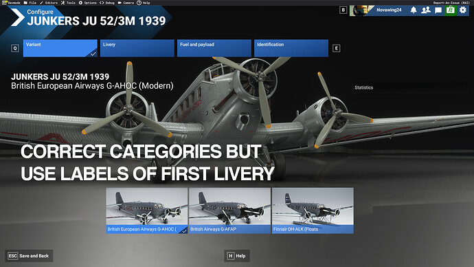 02 CORRECT CATEGORIES BUT USE LABELS OF FIRST LIVERY
