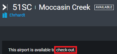 This airport is available to check-out