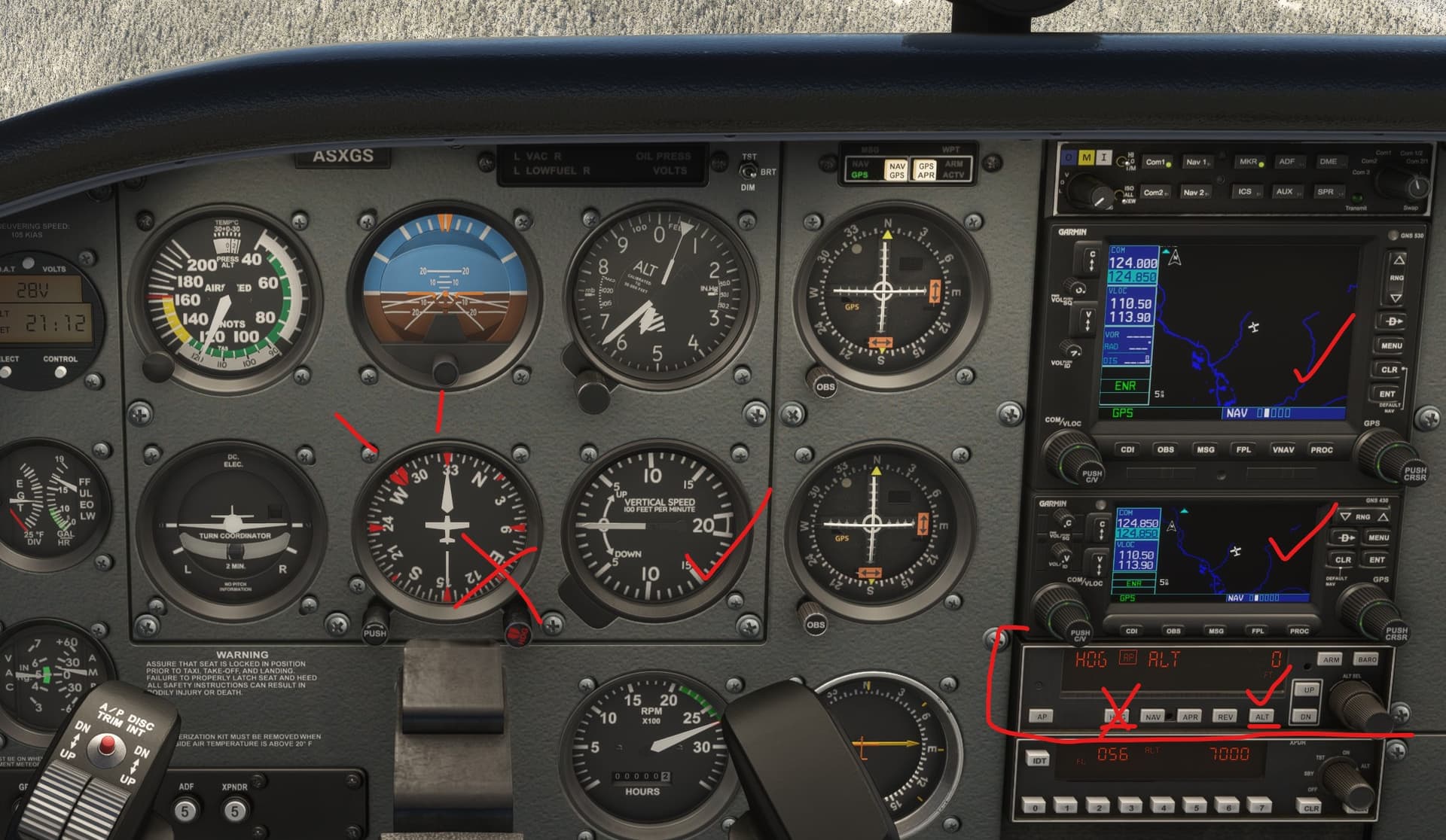 Autopilot and NAV linking to GNS530430 broken, VOR instruments 180 deg